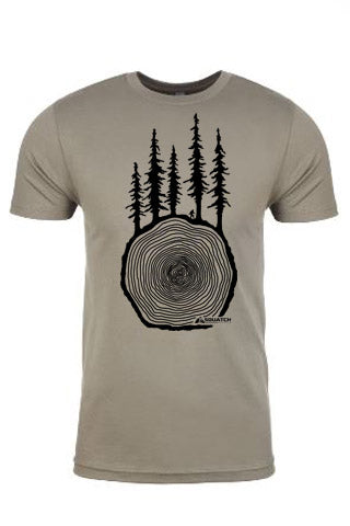 CROSS CUT Tee. Series One Original Black on Warm Gray Tee.