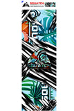 HAWAIIAN DREAM Skateboard and Longboard Wrap is original graphic print, image composite.  A warm tropical SQUATCH design.