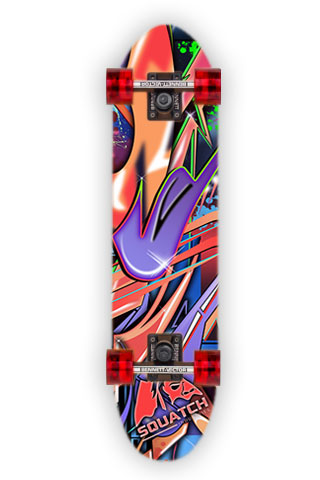 GRAFFITI WORLD.  This wrap is a multi level abstract digital painting. Colors and shapes seen around any major city. It represents an attitude perfect for skateboarders.