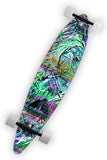 INDUCED STATE.  Skateboard wrap and Longboard wrap is a multi level abstract digital painting. It represents how the mind can work.  Maybe how it's working when you're heading down the hill.
