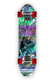 INDUCED STATE.  Skateboard wrap and Longboard wrap is a multi level abstract digital painting. It represents how the mind can work.  Maybe how it's working when you're heading down the hill.