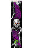 SKULL and WINGS Skateboard Wrap original digital print.