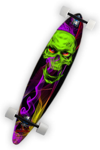 SKULL and SMOKE Skateboard Wrap original digital print.
