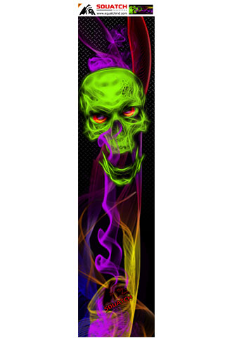 SKULL and SMOKE Skateboard Wrap original digital print.