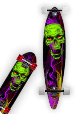 SKULL and SMOKE Skateboard Wrap original digital print.