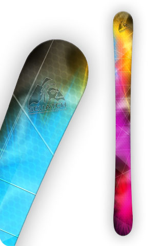 COLOR OF MUSIC. These ski wraps represent the colors of the lights from a music festival.