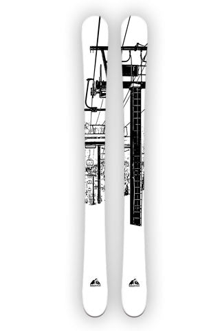 Ski Slope Black and white design.  Riding the chair for the fun run down!