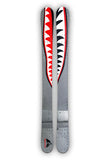 Warhawk ski wrap design was inspired by the famous P-40 Warhawk fighter plane painted with the Flying Tigers shark face.