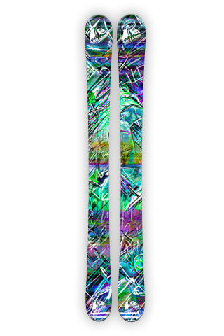 INDUCED STATE.  This wrap is a multi level abstract digital painting. It represents how the mind can work.  Maybe how it's working when you're heading down the hill.