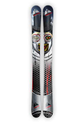METAL MASK Ski Wrap original graphic print.  Photos and graphics make up this Steampunk inspired design