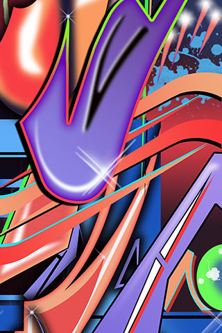 GRAFFITI WORLD.  This Snowboard wrap is a multi level abstract digital painting. Colors and shapes seen around any major city. It represents an attitude perfect for skating, perfect for boarding.