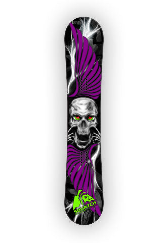 SKULL and WINGS Snowboard wrap original digital print.