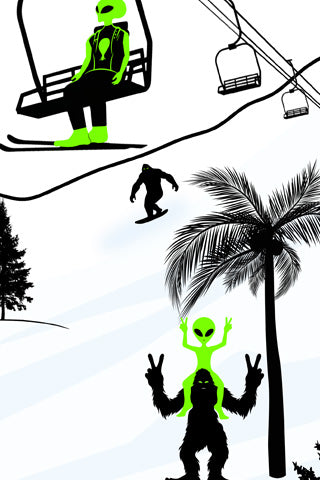 SQUATCH Industries 3M Vinyl Ski Wraps. Ski Wraps. Ski Art, Custom Ski Wraps, Kraken, Sasquatch, Bigfoot and Aliens are just a few things you may run into on a typical day. Enjoy the adventure, they don’t bite!