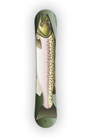 This Chinook Salmon Vinyl Snowboard Wrap designed to honor this sacred symbol of the Great Pacific Northwest.