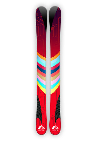 RACING FORMULA.  This Ski Wrap is designed to race.  Abstract red, dark stripes and carbon fiber, everything a great race vehicle has.