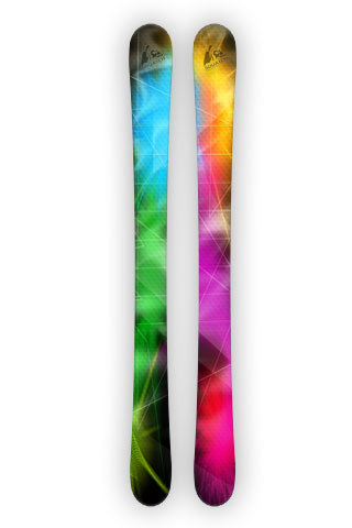 COLOR OF MUSIC. These ski wraps represent the colors of the lights from a music festival.