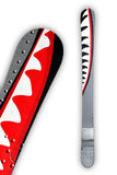 Warhawk ski wrap design was inspired by the famous P-40 Warhawk fighter plane painted with the Flying Tigers shark face. 