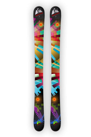 Snow Ski Wraps, COLOR WHEEL BLACK print on our SQUATCH Industries Art Collection