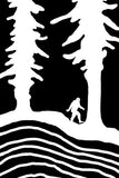 CROSS CUT BIGFOOT. The first design from SQUATCH Industries. This black and white Snowboard wrap design is also available on our top-selling graphic tee.   Artwork by Dalton Lovitt, SQUATCH Industries Design