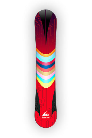 Custom designed by SQUATCH Industries. RACING FORMULA.  This Snowboard wrap is designed to race.  Abstract red, dark stripes and carbon fiber, everything a great race vehicle has.   Designed for speed!