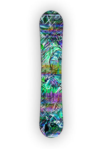 INDUCED STATE.  This Snowboard wrap is a multi level abstract digital painting.