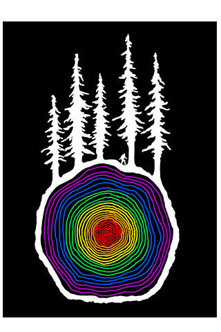 CROSS CUT PRIDE Forest, wood, pride Sasquatch, trees, Black, White, Graphic, Art, Print