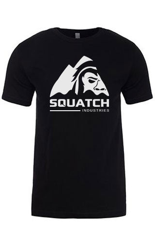 SQUATCH INDUSTRIES Tee. The First and Original White on Black Tee. Original SQUATCH Industries Logo.   Product Description •Artwork by Steve Lovitt, Squatch Industries Design  •Screen Printed Graphic Tee White on Black •Premium Next Level Short-Sleeve Crew (Black) •100% Combed Cotton Jersey •Available in Small - XL